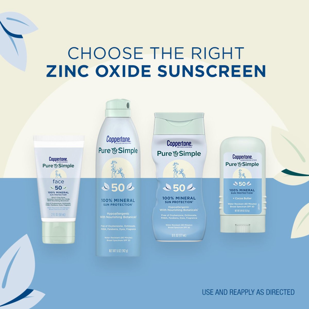 Coppertone Pure and Simple Mineral Sunscreen Stick SPF 50 – Face Sunscreen with Broad Spectrum UVA/UVB Protection, Hypoallergenic, Water Resistant, 0.49 oz - görsel 16
