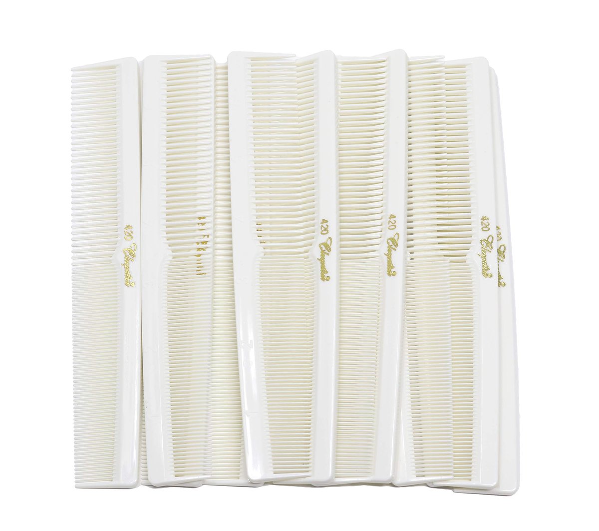 Krest Cleopatra 420 7 Inch Hair Cutting Combs - Professional Barber & Hairstylist Comb (1 Dozen, White) - görsel 1