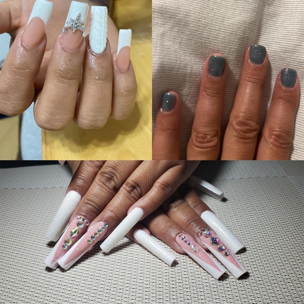 Bellecrey White Rainbow Holographic Nail Glitter Powder 10g - Fine Sugar Coat Effect for Nail Art - görsel 3
