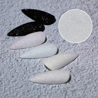 Bellecrey White Rainbow Holographic Nail Glitter Powder 10g - Fine Sugar Coat Effect for Nail Art