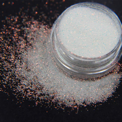 Bellecrey White Rainbow Holographic Nail Glitter Powder 10g - Fine Sugar Coat Effect for Nail Art