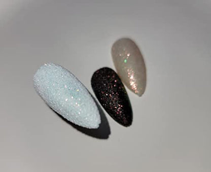 Bellecrey White Rainbow Holographic Nail Glitter Powder 10g - Fine Sugar Coat Effect for Nail Art