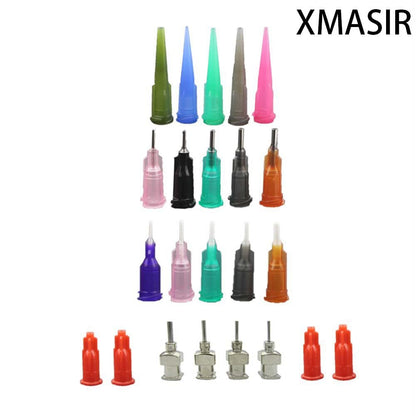 Xmasir Jagua Henna Applicator Bottles Kit - 32 Piece Set for Tattoo Body Paint, Precision Applicator with 4 Bottles, 4 Caps, and 16 Needle Tips