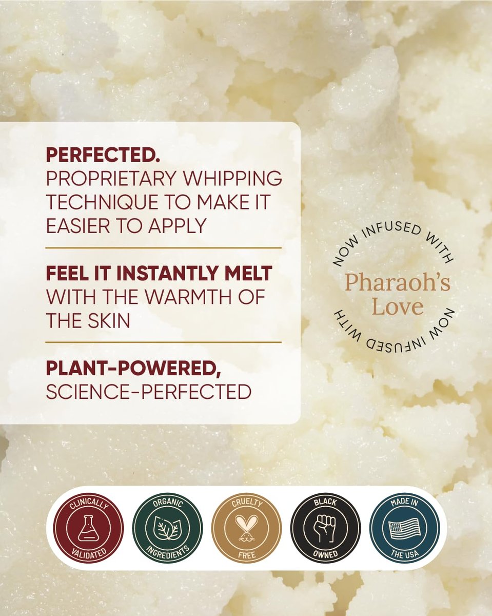 Buttah Skin Whipped Body Butter 4oz - 100% Natural & Organic African Shea Butter Moisturizer for Melanin Rich Skin | Black Owned Skincare Avelisse