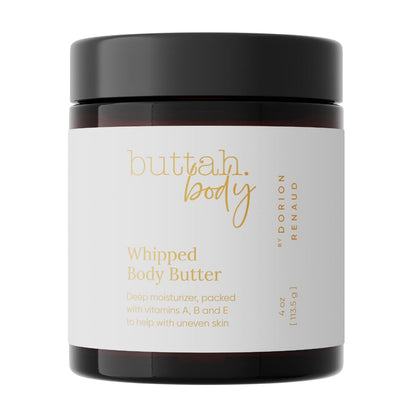 Buttah Skin Whipped Body Butter 4oz - 100% Natural & Organic African Shea Butter Moisturizer for Melanin Rich Skin | Black Owned Skincare Avelisse