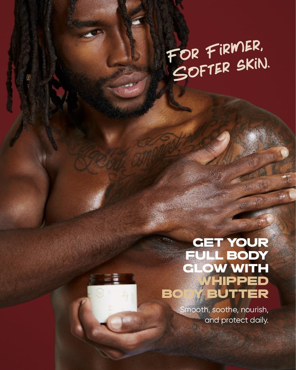 Buttah Skin Whipped Body Butter 4oz - 100% Natural & Organic African Shea Butter Moisturizer for Melanin Rich Skin | Black Owned Skincare Avelisse