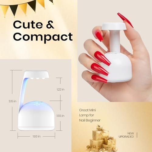 Beetles Mini UV Light for Gel Nails Flash Curing with Smart Sensor – Portable LED Lamp for Fast Gel Polish Drying Avelisse