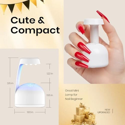 Beetles Mini UV Light for Gel Nails Flash Curing with Smart Sensor – Portable LED Lamp for Fast Gel Polish Drying Avelisse