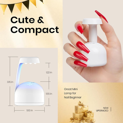Beetles Mini UV Light for Gel Nails Flash Curing with Smart Sensor – Portable LED Lamp for Fast Gel Polish Drying Avelisse