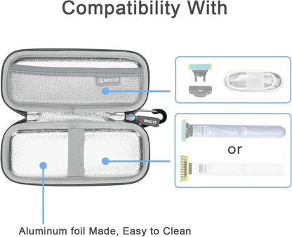 RLSOCO Shaving Case for Philips Norelco OneBlade Intimate & First Shave - Grey EVA Hard Case