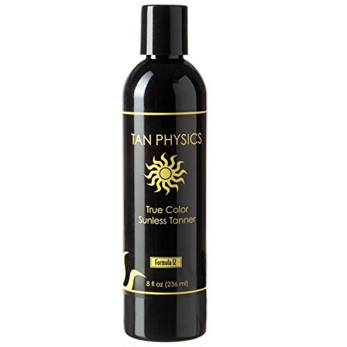 Tan Physics Sunless Tanner 8oz with Self Tanner Brush – Natural Self Tanning Lotion for Face & Body – Streak-Free, Long-Lasting Glow Avelisse