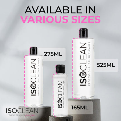 ISOCLEAN Makeup Brush Cleaner – Gentle Daily Use Solution, Reduces Product Buildup, Improves Application, Easy Clean Brush Cleaning Solution & Sponge Cleaner - Easy Pour with Dip Tray, 6 fl oz Avelisse