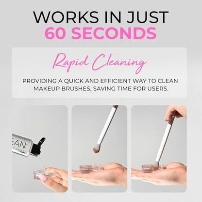 ISOCLEAN Makeup Brush Cleaner – Gentle Daily Use Solution, Reduces Product Buildup, Improves Application, Easy Clean Brush Cleaning Solution & Sponge Cleaner - Easy Pour with Dip Tray, 6 fl oz Avelisse