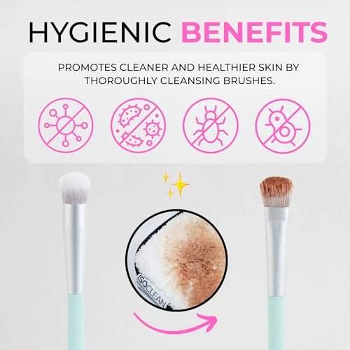 ISOCLEAN Makeup Brush Cleaner – Gentle Daily Use Solution, Reduces Product Buildup, Improves Application, Easy Clean Brush Cleaning Solution & Sponge Cleaner - Easy Pour with Dip Tray, 6 fl oz Avelisse