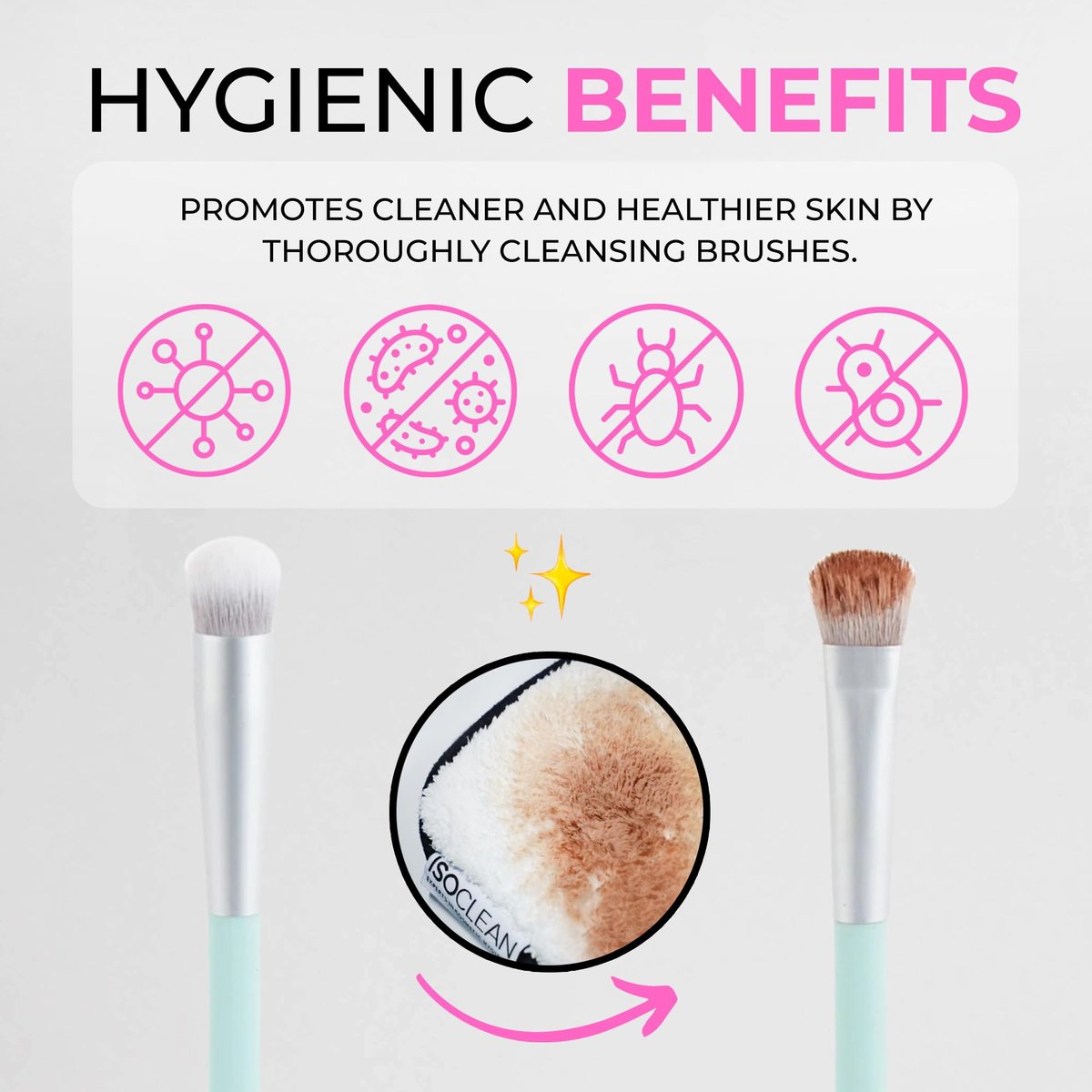 ISOCLEAN Makeup Brush Cleaner – Gentle Daily Use Solution, Reduces Product Buildup, Improves Application, Easy Clean Brush Cleaning Solution & Sponge Cleaner - Easy Pour with Dip Tray, 6 fl oz Avelisse