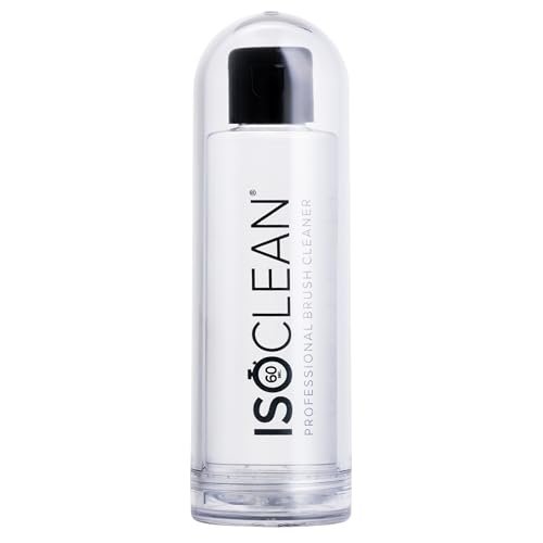 ISOCLEAN Makeup Brush Cleaner – Gentle Daily Use Solution, Reduces Product Buildup, Improves Application, Easy Clean Brush Cleaning Solution & Sponge Cleaner - Easy Pour with Dip Tray, 6 fl oz Avelisse