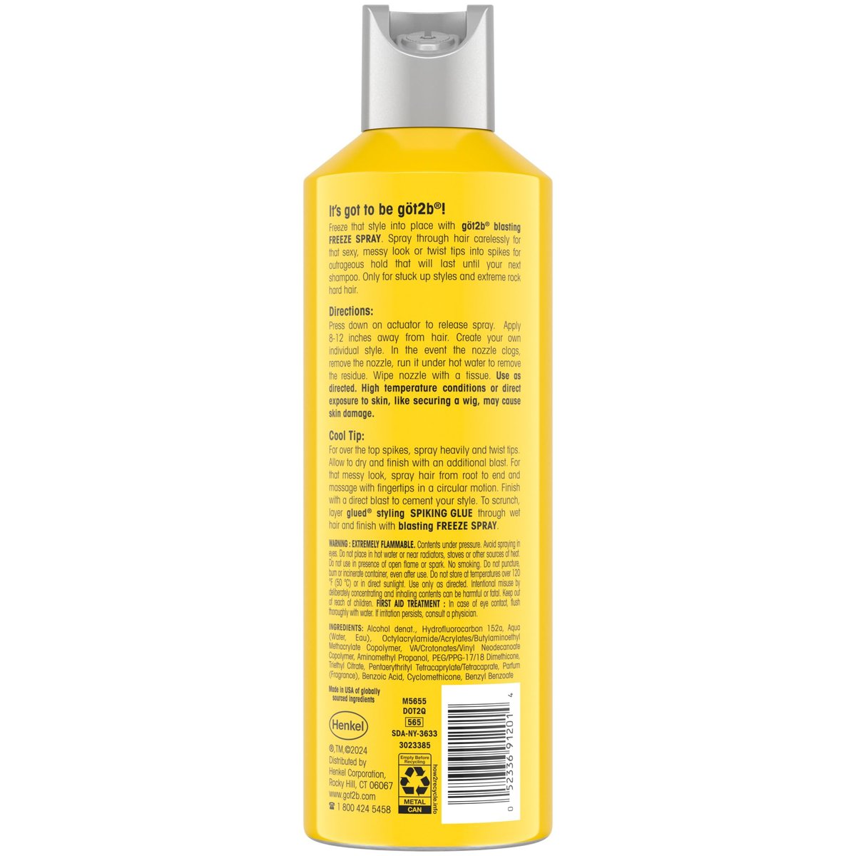 Got2b Glued Blasting Freeze Hairspray, 12 oz (Pack of 2) - Extreme Hold Hair Spray for All-Day Styles Avelisse