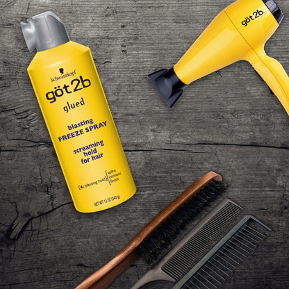 Got2b Glued Blasting Freeze Hairspray, 12 oz (Pack of 2) - Extreme Hold Hair Spray for All-Day Styles Avelisse