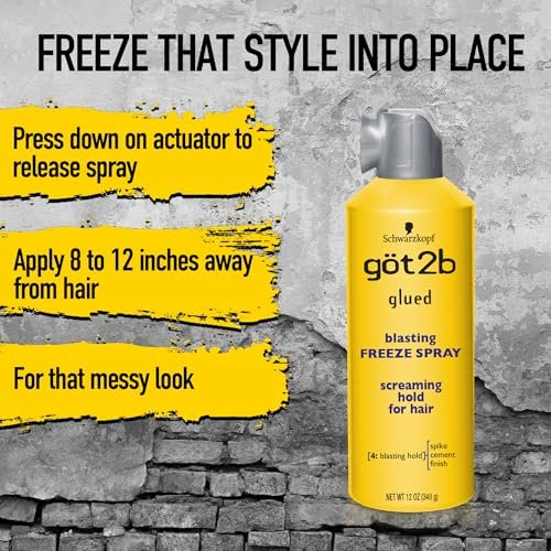 Got2b Glued Blasting Freeze Hairspray, 12 oz (Pack of 2) - Extreme Hold Hair Spray for All-Day Styles Avelisse