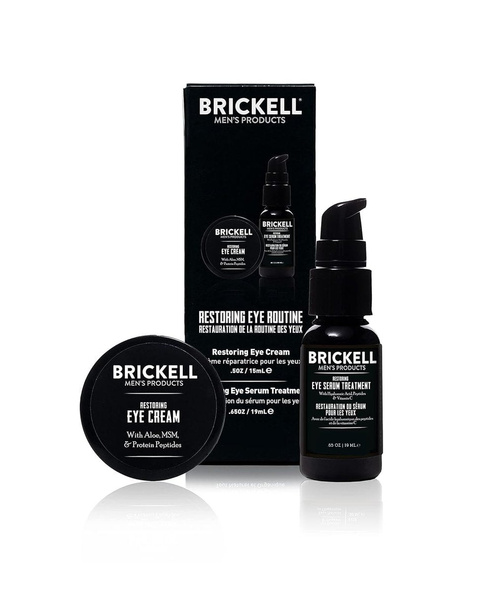 Brickell Men's Restoring Eye Routine for Men – Natural Eye Cream and Serum Gift Set Avelisse