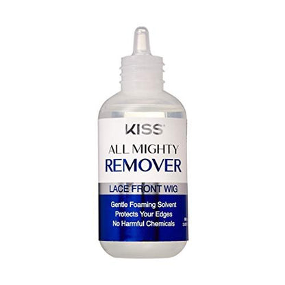 KISS Red All Mighty Lace Front Wig Remover – Gentle Foaming Solvent, Protects Edges, No Harmful Chemicals (60mL / 2.03 fl oz) - KAMR01