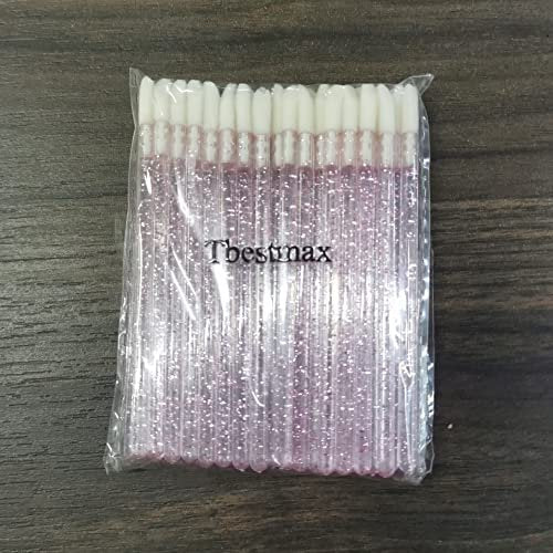 100 Disposable Lip Brushes - Pink Lipstick Applicators & Gloss Wands by Tbestmax - görsel 14