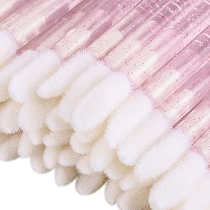100 Disposable Lip Brushes - Pink Lipstick Applicators & Gloss Wands by Tbestmax