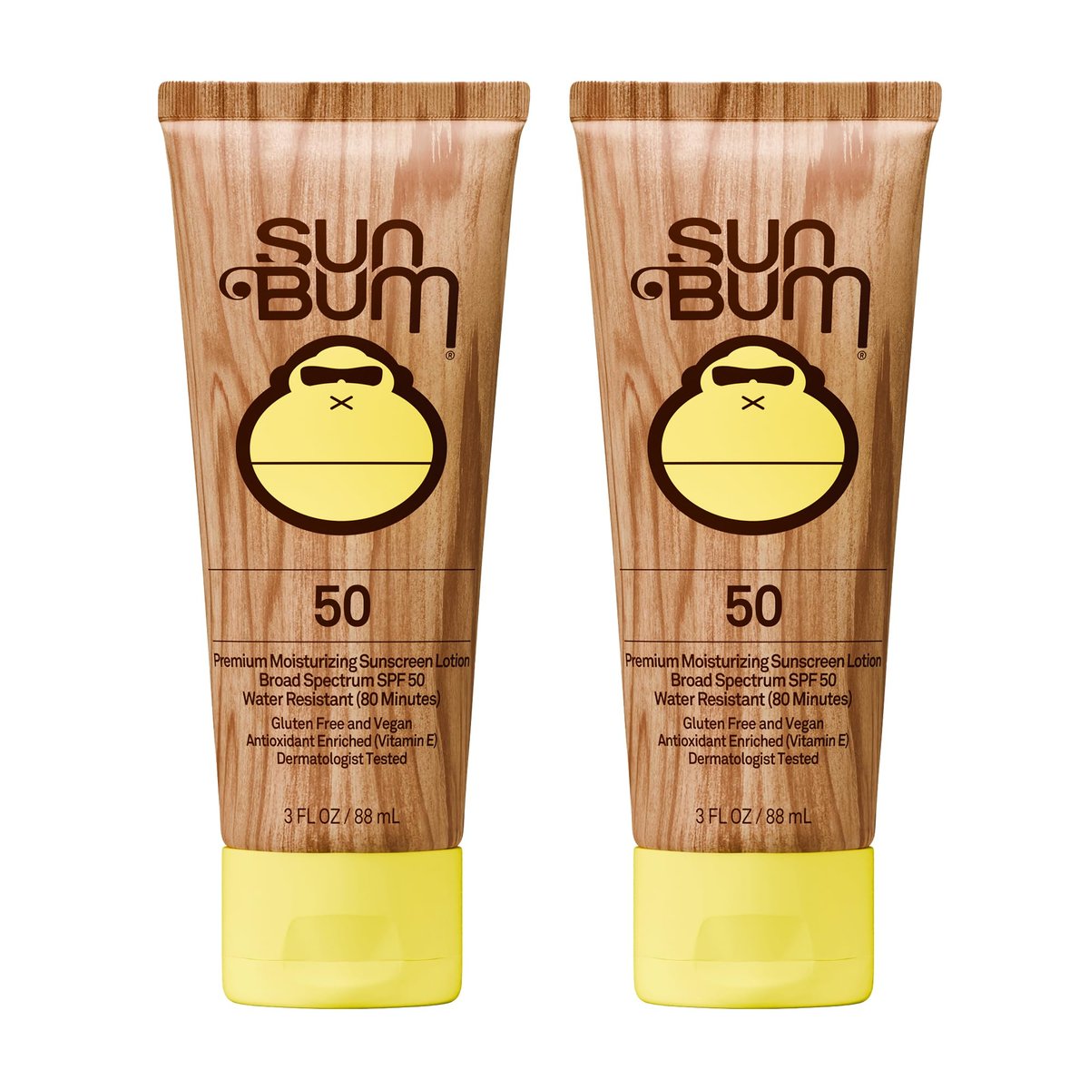 Sun Bum Original SPF 50 Sunscreen Lotion - Vegan, Hawaii 104 Act Compliant, Broad Spectrum UVA/UVB with Vitamin E, 3 oz (2 Pack) Avelisse