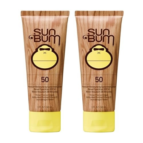 Sun Bum Original SPF 50 Sunscreen Lotion - Vegan, Hawaii 104 Act Compliant, Broad Spectrum UVA/UVB with Vitamin E, 3 oz (2 Pack) Avelisse