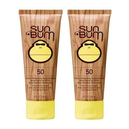 Sun Bum Original SPF 50 Sunscreen Lotion - Vegan, Hawaii 104 Act Compliant, Broad Spectrum UVA/UVB with Vitamin E, 3 oz (2 Pack) Avelisse