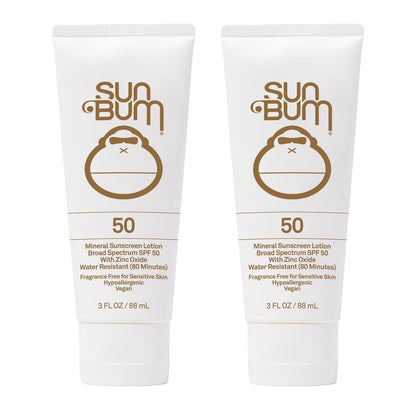 Sun Bum Mineral SPF 50 Sunscreen Lotion - Vegan & Hawaii 104 Act Compliant Broad Spectrum UVA/UVB Protection (2-Pack) Avelisse