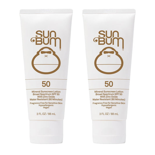 Sun Bum Mineral SPF 50 Sunscreen Lotion - Vegan & Hawaii 104 Act Compliant Broad Spectrum UVA/UVB Protection (2-Pack) Avelisse