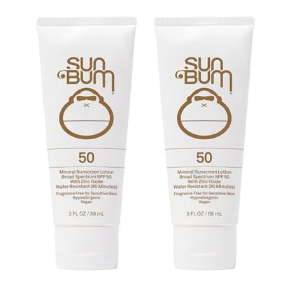 Sun Bum Mineral SPF 50 Sunscreen Lotion - Vegan & Hawaii 104 Act Compliant Broad Spectrum UVA/UVB Protection (2-Pack) Avelisse