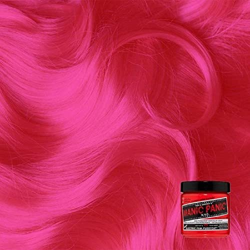 MANIC PANIC Classic Electric Pink Pussycat Semi Permanent Hair Color - Bright Neon Pink Hair Dye - Vegan & Cruelty-Free - 4 oz Avelisse
