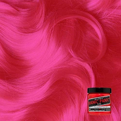 MANIC PANIC Classic Electric Pink Pussycat Semi Permanent Hair Color - Bright Neon Pink Hair Dye - Vegan & Cruelty-Free - 4 oz Avelisse