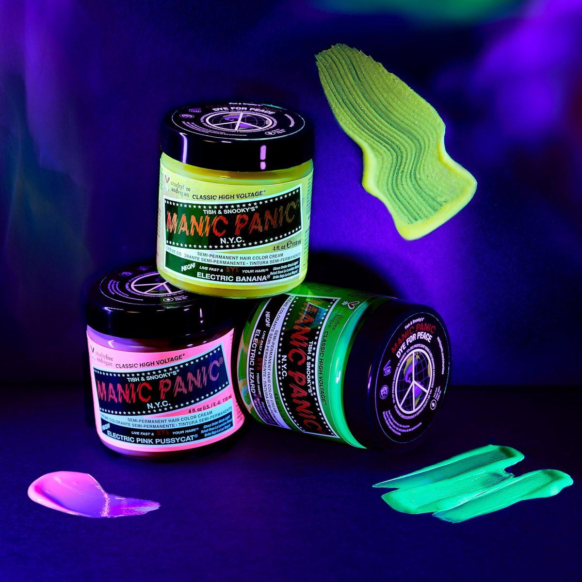 MANIC PANIC Classic Electric Pink Pussycat Semi Permanent Hair Color - Bright Neon Pink Hair Dye - Vegan & Cruelty-Free - 4 oz Avelisse