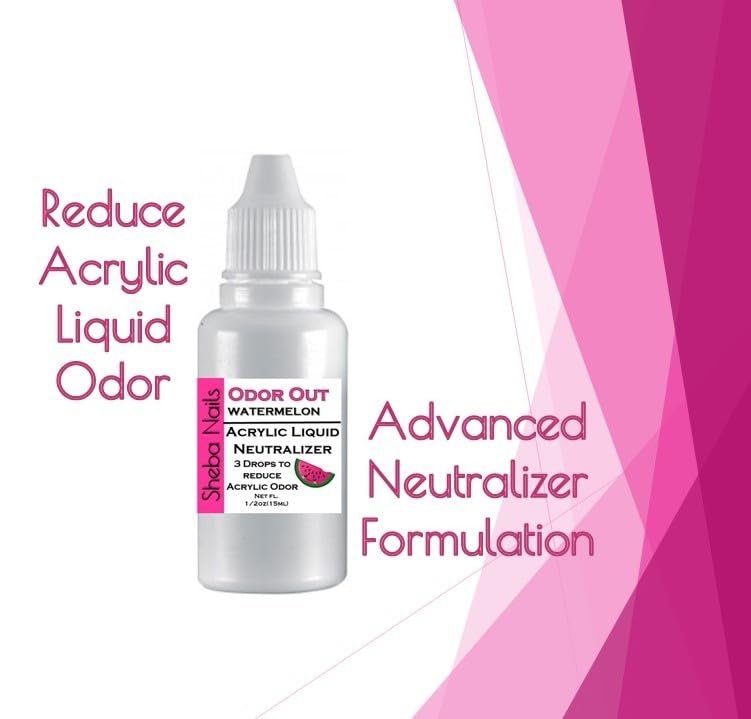 SHEBA NAILS Odor Out Acrylic Liquid Neutralizer 0.5 oz – Watermelon Scented Monomer Odor Reducer - görsel 4