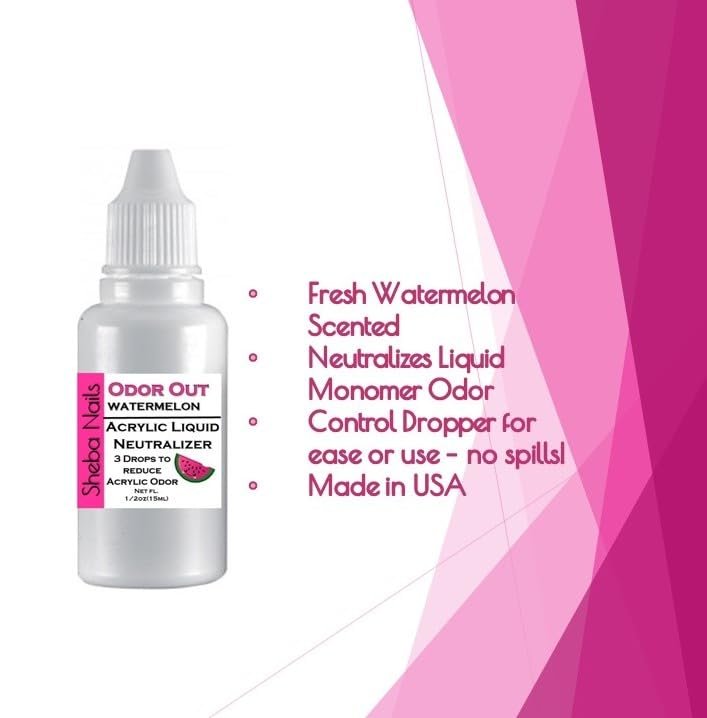 SHEBA NAILS Odor Out Acrylic Liquid Neutralizer 0.5 oz – Watermelon Scented Monomer Odor Reducer - görsel 5
