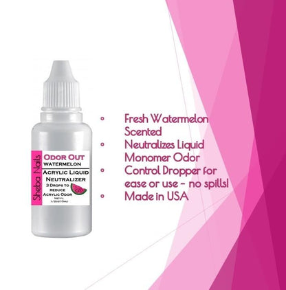 SHEBA NAILS Odor Out Acrylic Liquid Neutralizer 0.5 oz – Watermelon Scented Monomer Odor Reducer