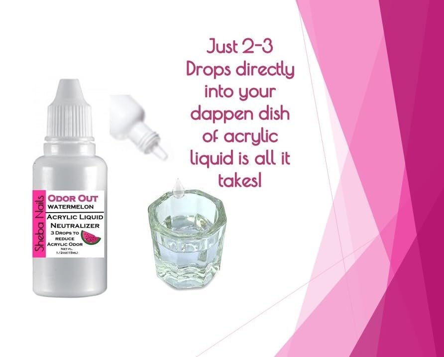 SHEBA NAILS Odor Out Acrylic Liquid Neutralizer 0.5 oz – Watermelon Scented Monomer Odor Reducer - görsel 3