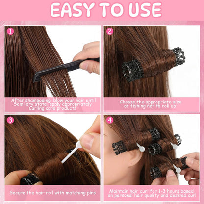 Willbond 20 Pcs Vintage Hair Rollers - Small Brush Rollers with Picks for Thin Short Hair Curls Styling Avelisse