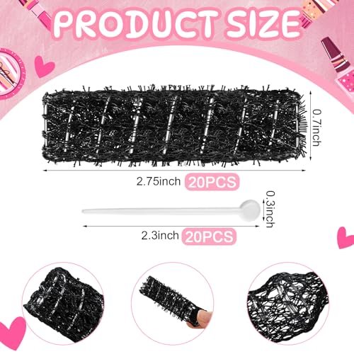 Willbond 20 Pcs Vintage Hair Rollers - Small Brush Rollers with Picks for Thin Short Hair Curls Styling Avelisse