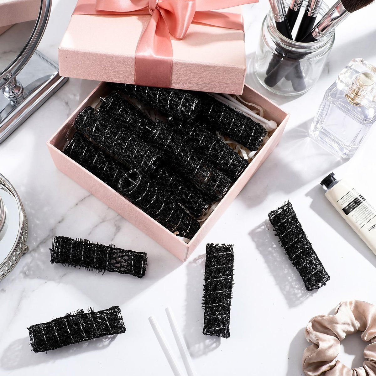 Willbond 20 Pcs Vintage Hair Rollers - Small Brush Rollers with Picks for Thin Short Hair Curls Styling Avelisse