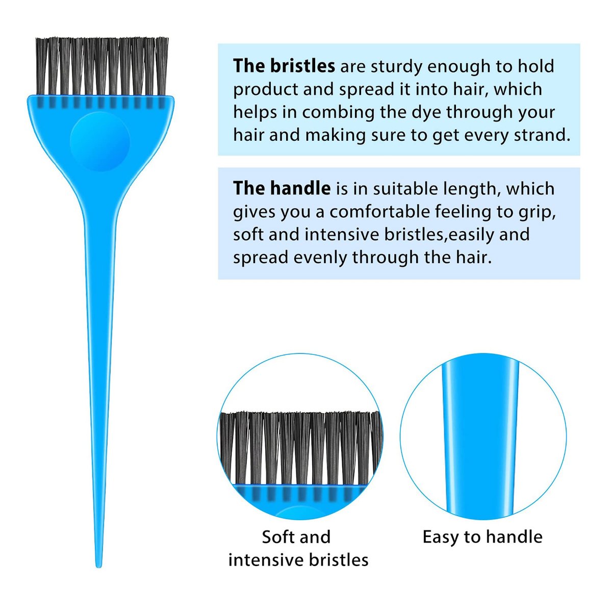 Boao 6-Piece Hair Color Dye Brush Set – Reusable Tinting Applicators for Salon & Home DIY (6 Colors) - görsel 5