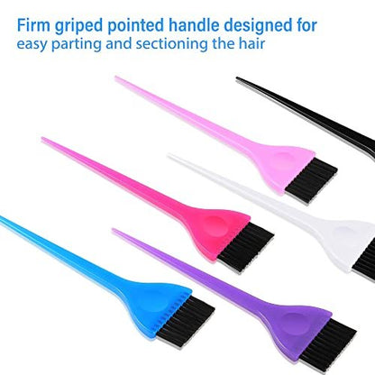 Boao 6-Piece Hair Color Dye Brush Set – Reusable Tinting Applicators for Salon & Home DIY (6 Colors)
