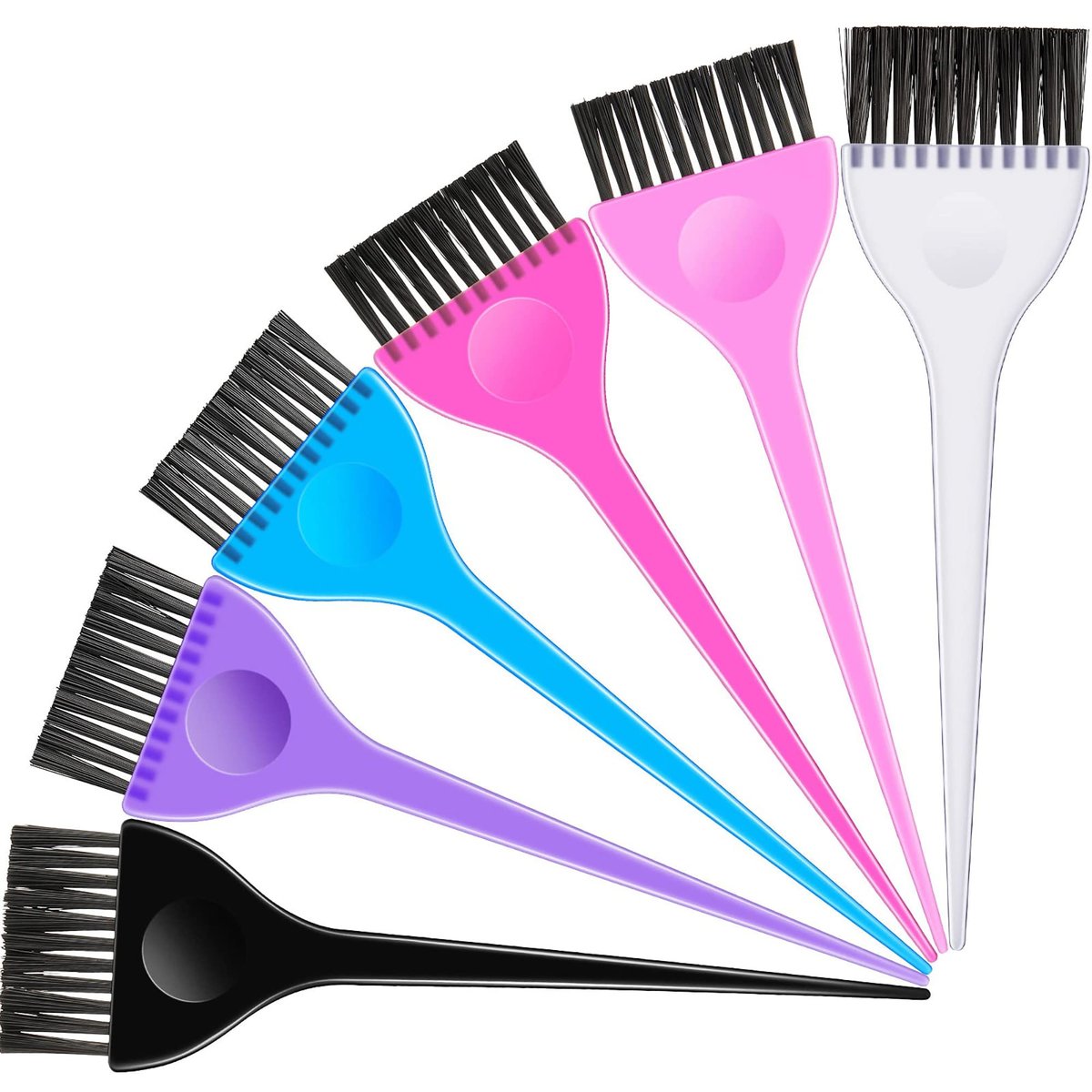 Boao 6-Piece Hair Color Dye Brush Set – Reusable Tinting Applicators for Salon & Home DIY (6 Colors) - görsel 1