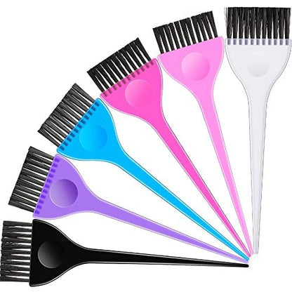 Boao 6-Piece Hair Color Dye Brush Set – Reusable Tinting Applicators for Salon & Home DIY (6 Colors)