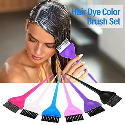 Boao 6-Piece Hair Color Dye Brush Set – Reusable Tinting Applicators for Salon & Home DIY (6 Colors)