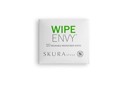 Skura Style WIPE ENVY All Purpose Lint Free Microfiber Reusable Cleaning Wipes – White, 10 Count