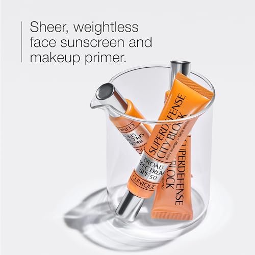 Clinique Superdefense City Block Oil Free Broad Spectrum SPF 50 Daily Energy + Face Protector | Sheer, Weightless Makeup Primer + Sunscreen, 1.4 Fl Oz Avelisse